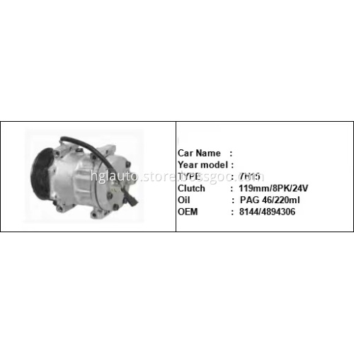 IVECO EURO CARGO AC COMPRESSOR 4894306 504185596
